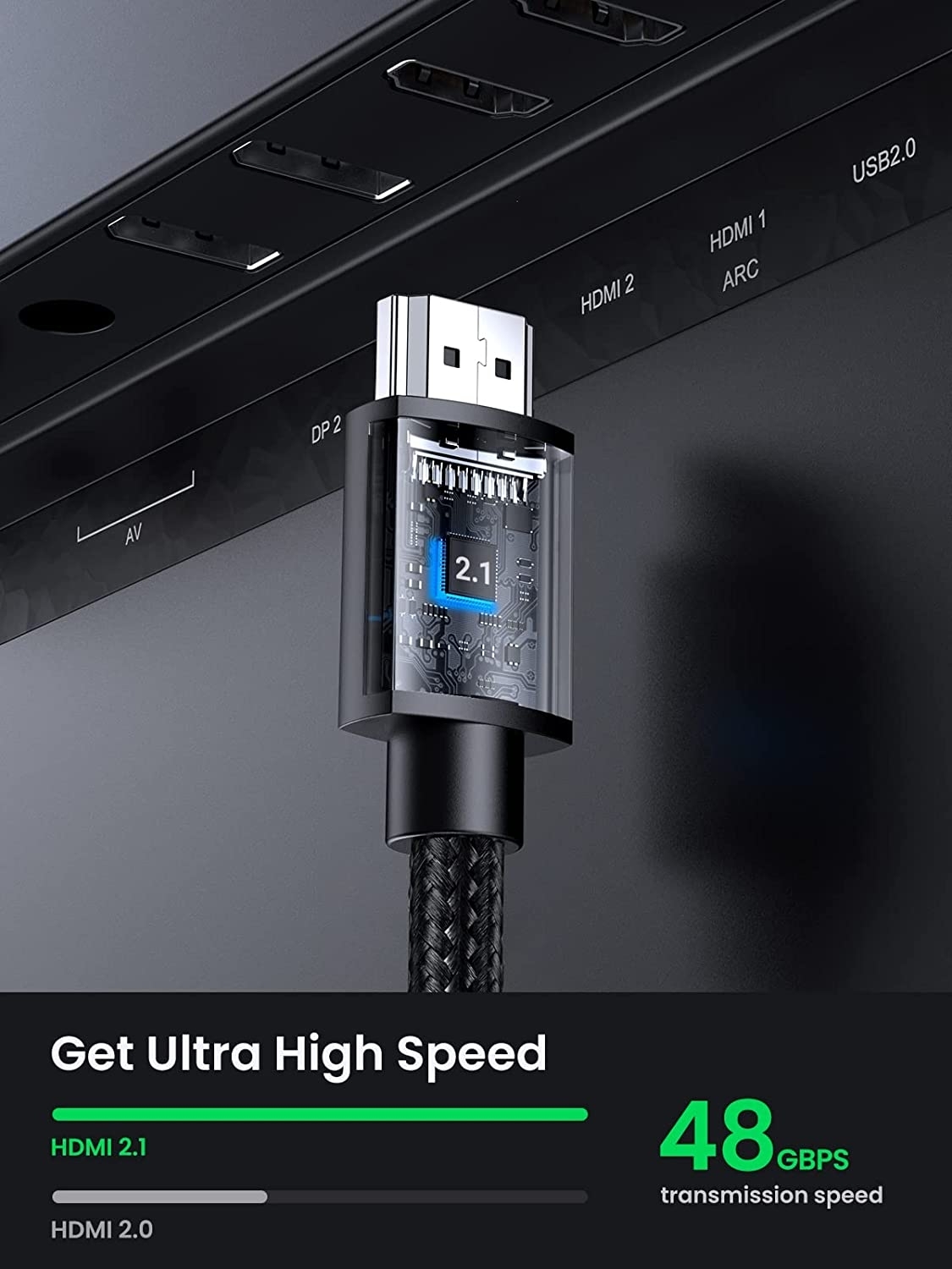 UGREEN 40447 HDMI Extension Cable 8K 60Hz 48Gbps Male to Female Cable 1M โ image 2