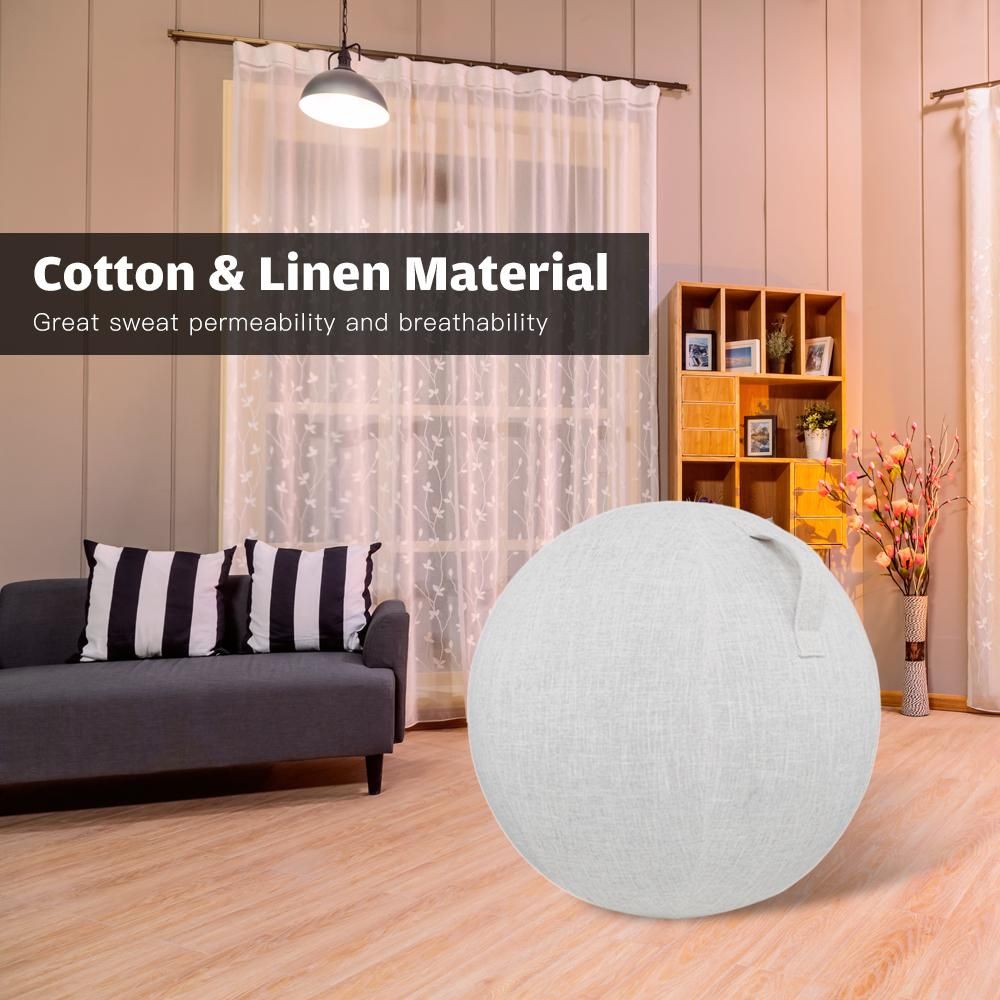 65cm Cotton Linen Yoga Ball Cover Protective Exercise Ball Skin Wrap Accessory β image 5