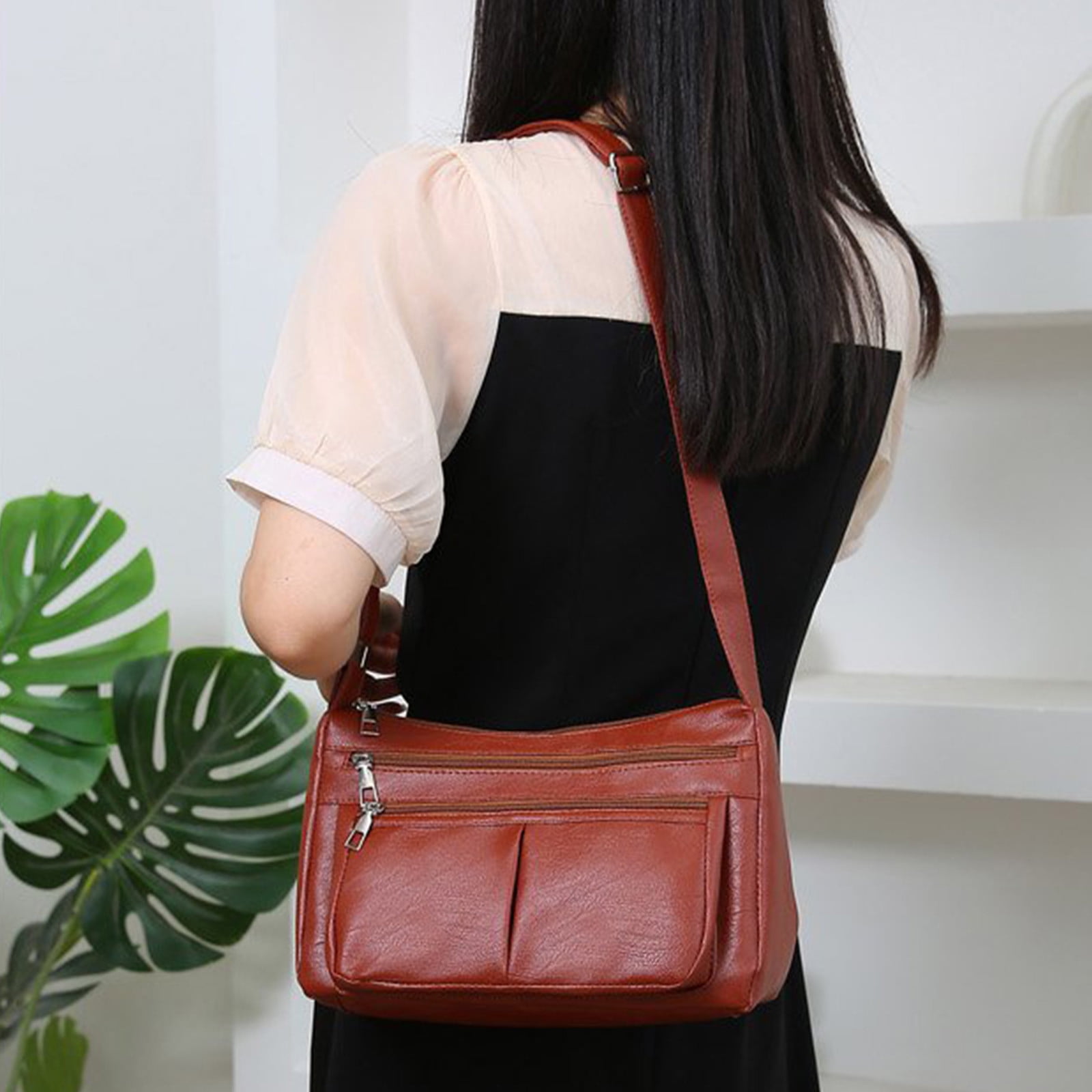Purses for Women Soft PU Leather Shoulder Bag Ladies Crossbody Purse and handbags Lightweight Pocketbook Brown — image 4