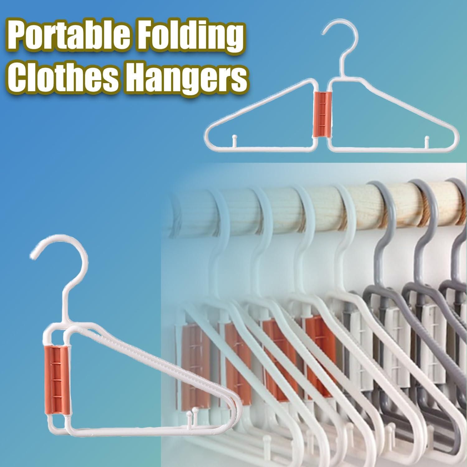 Foldable Hangers 5 Pack Space Saving Collapsible Non-Slip Travel 40cm ā image 2