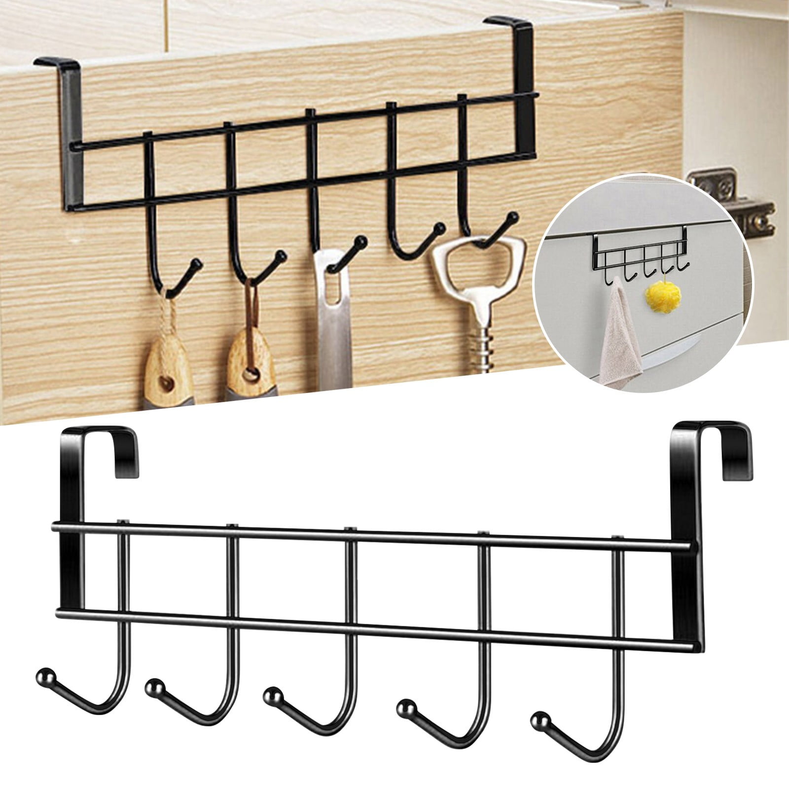 Over The Door Hooks, Door Hanger Hooks For Hanging, Over The Door Towel Racks With 5 Coat Hook, Over The Door Towel Rack For Kitchen, 5 cm โ image 5