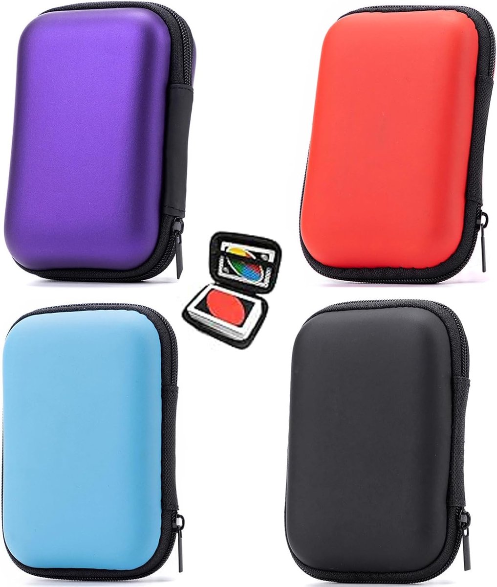 4 pieces - playing card sleeves - card box - Headphone bag - Data cable storage box - 11.5 × 8 × 4 cm - EVA storage box - storage bag - portable playing card