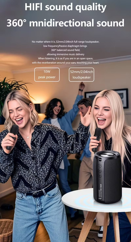 Wireless Speaker with Dual Karaoke Microphones — image 3