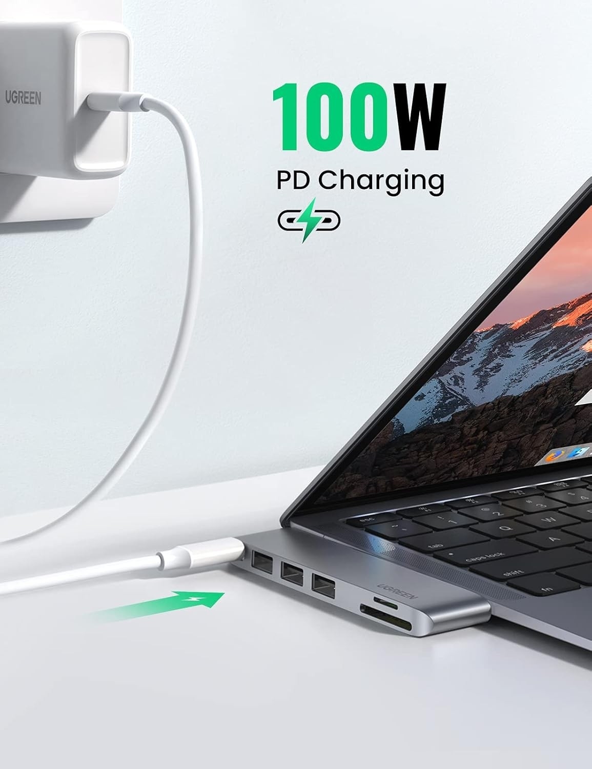 UGREEN 60560 USB-C Hub for MacBook Aluminum Type-C Adapter with 3 USB 3.0 100W โ image 5