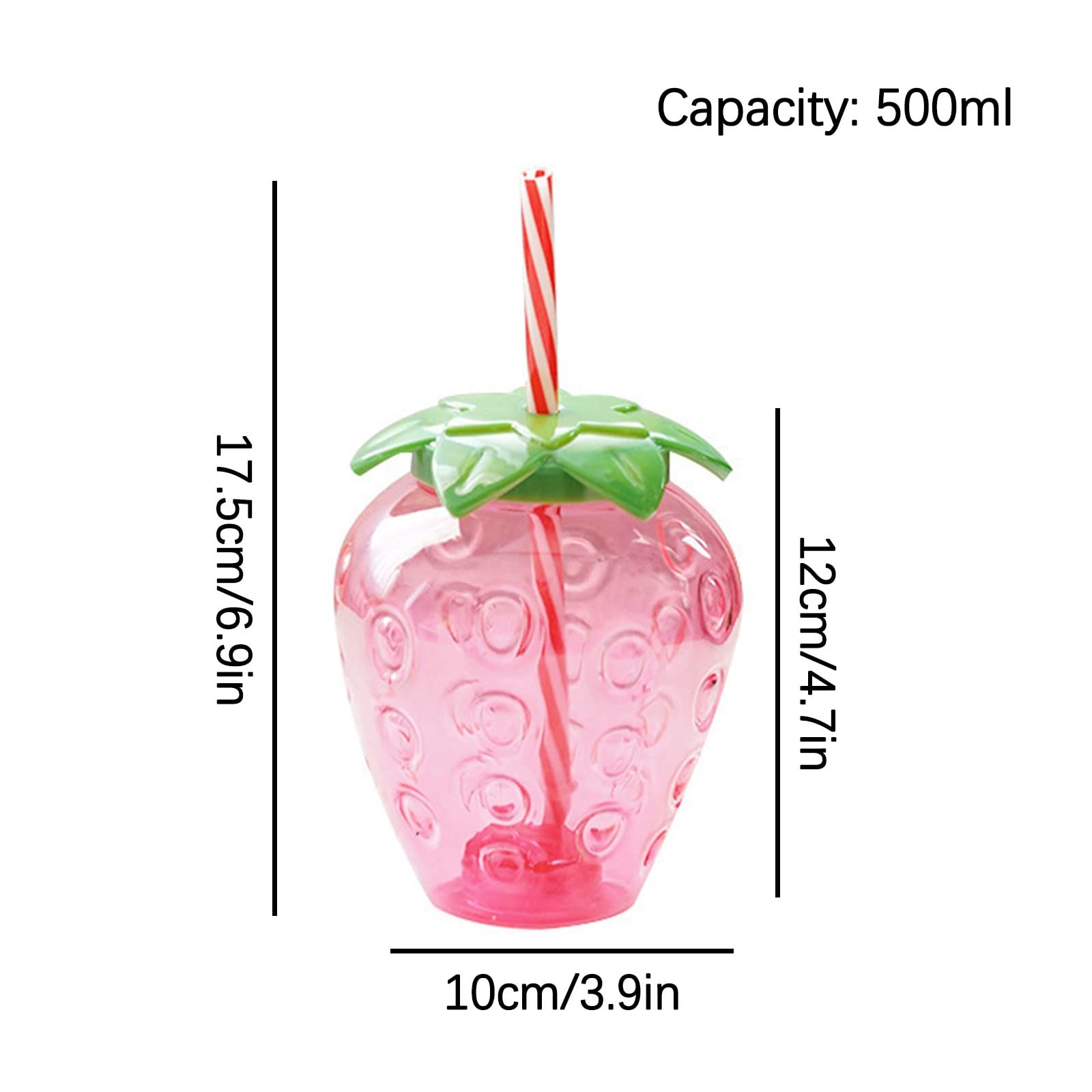 Strawberry Cup with Straw, Cute Strawberry Drinking Cups with Strawberry Pendant Portable Water Bottle for Girls Cup (1 Pcs) — image 4