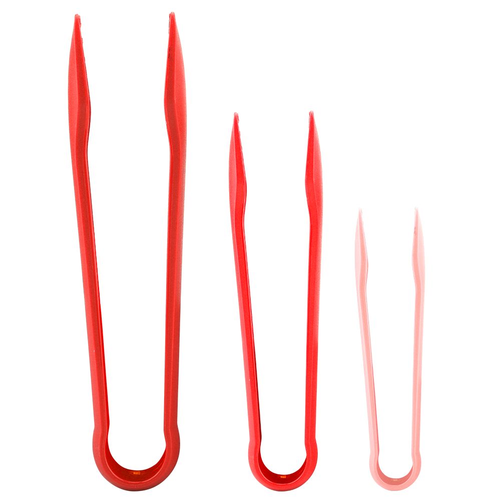 3 PCS Multifunctional Plastic Bread Tongs Food Clamps for Home Bakery (Red) — image 4