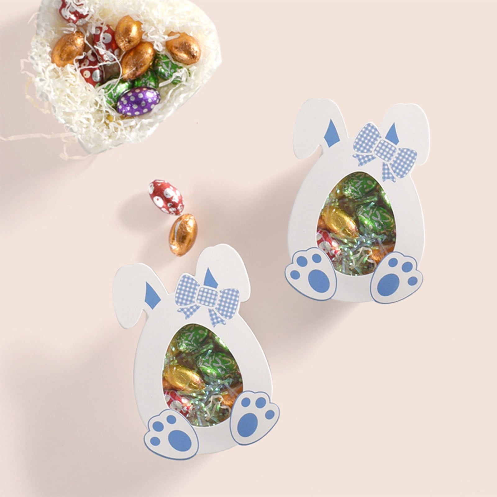 10 Pcs Easter Treat Boxes with Clear Window Cardboard Box Bunny Bags Rabbit Box Spring Holiday Paper Container for Cookie Goodie Candy Favors Blue — image 5