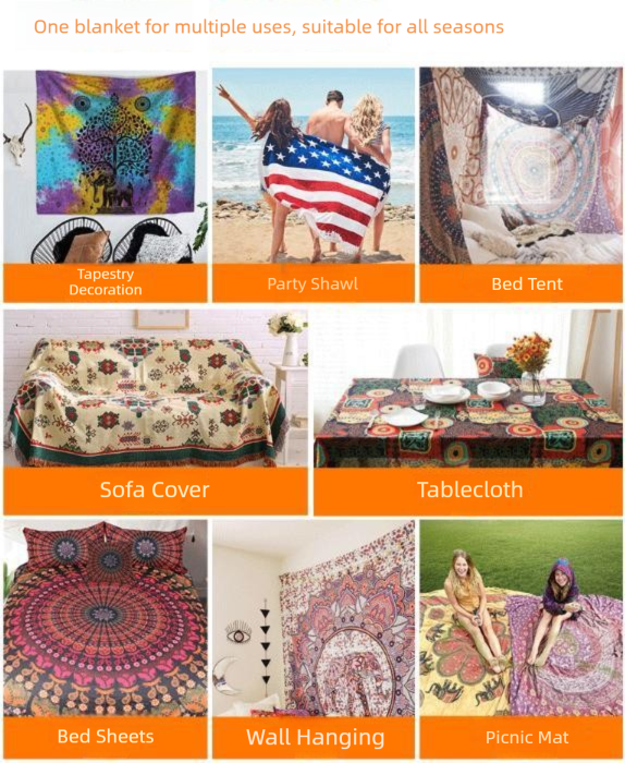 Colorful seaside scene Wall Tapestry 200 × 150cm - Soft Plush Fabric Hanging for Bedroom, Living Room, Dorm Decor - Includes Mounting Kit for Easy Installation — image 4
