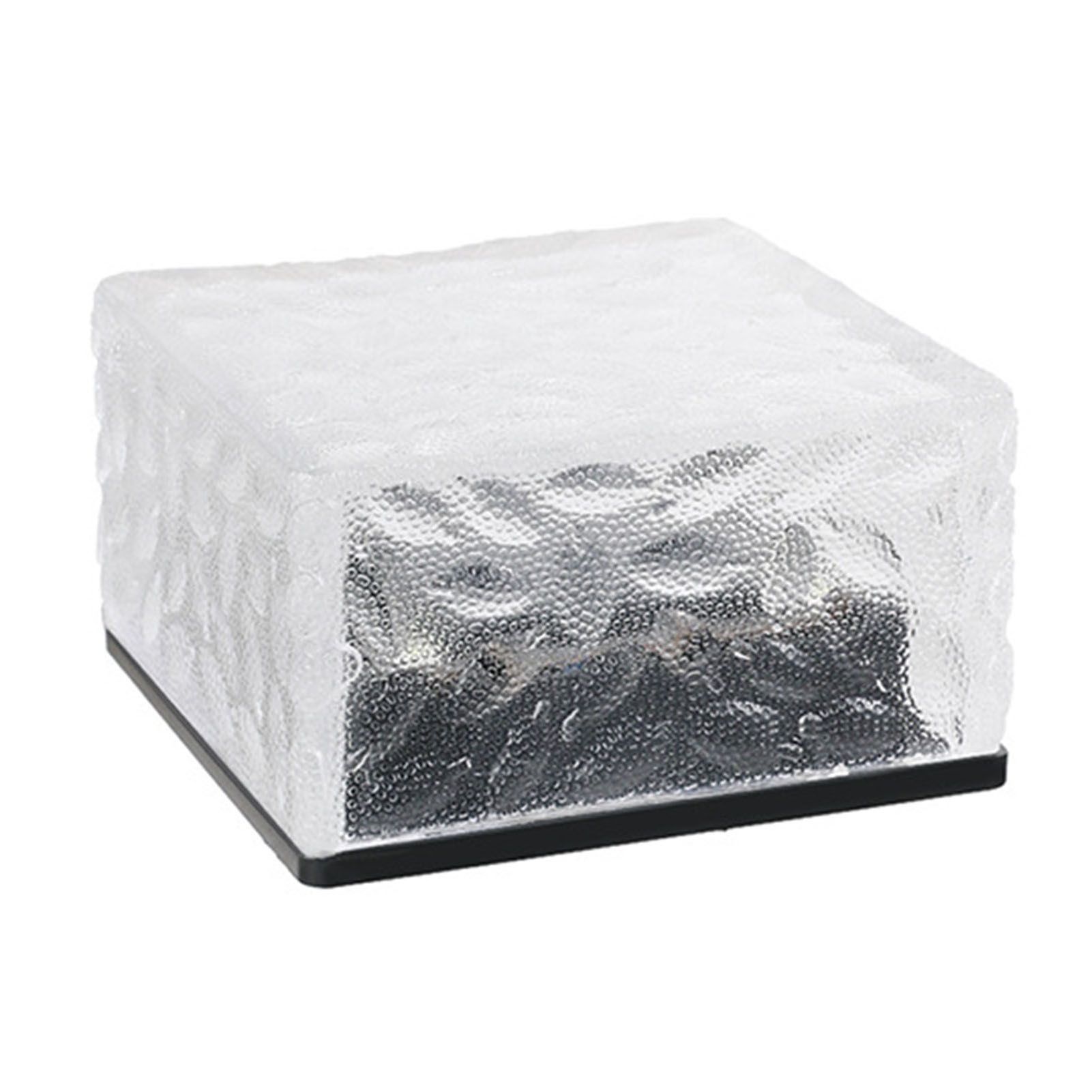 Solar Ground Light Ice Brick Shape Automatic Light Control Switch Waterproof Outdoor Landscape Lamp with Battery Warm White — image 3