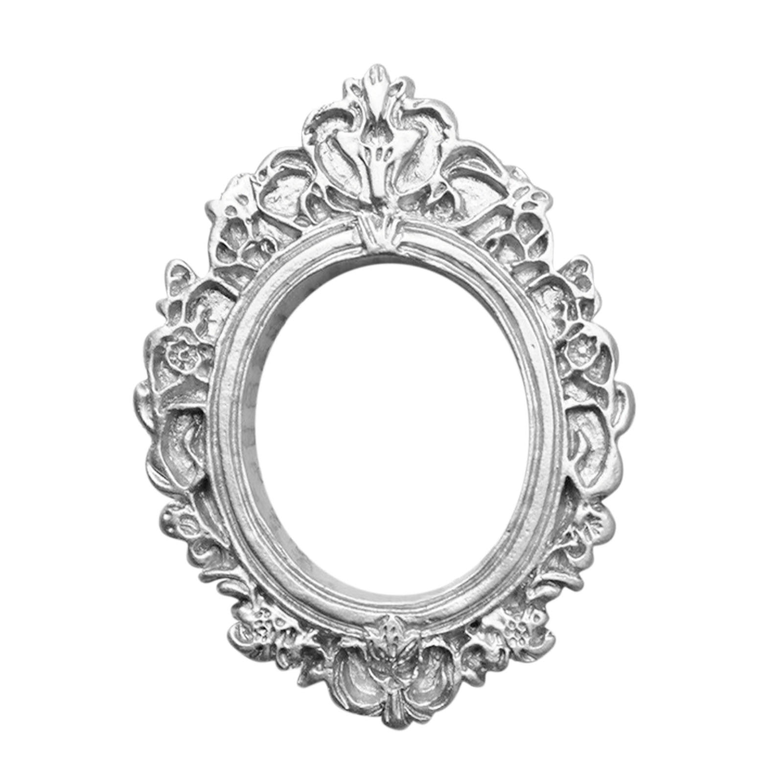 Vintage Picture Frames Tiny Picture Frames Antique Photo Frame Mini Vintage Frame Ornate Resin Oval Frame Table Top Display Frame Home Wedding Decor 2.8×2.1 in