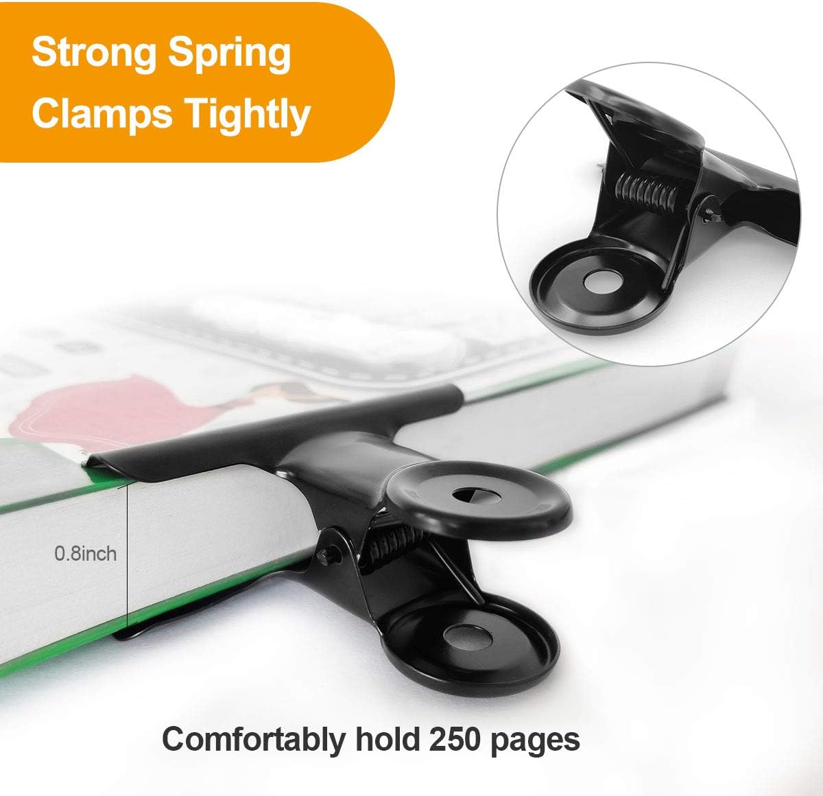 12-pack large black binder paper clips / metal hinge clip Fi โ image 3