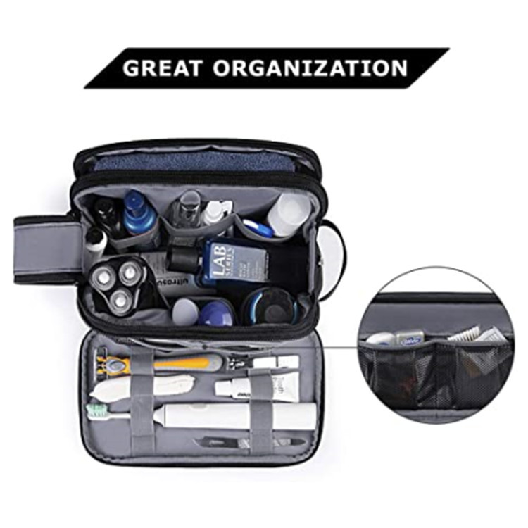 Dark Blue Stylish Waterproof Travel Toiletry Bag Organizer - Large Capacity Shaving Kit & Makeup Case(Makeup is a prop for shooting and is not included) โ image 2