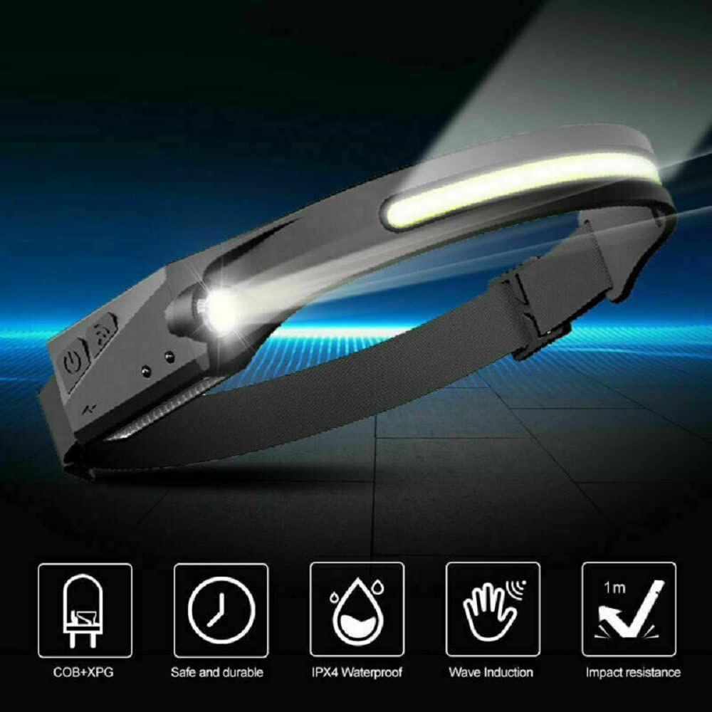 Headlamp with All Perspectives Induction 230° Illumination, Outdoor Waterproof Headlight for Running, Fishing, Camping (2Pcs) — image 3