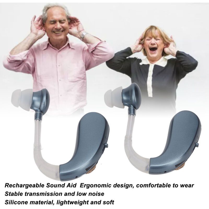 1 Pair Rechargeable Sound Aid Headphones Low Noise Hearing Aid Built-in Battery 450-3400HZ Blue โ image 4