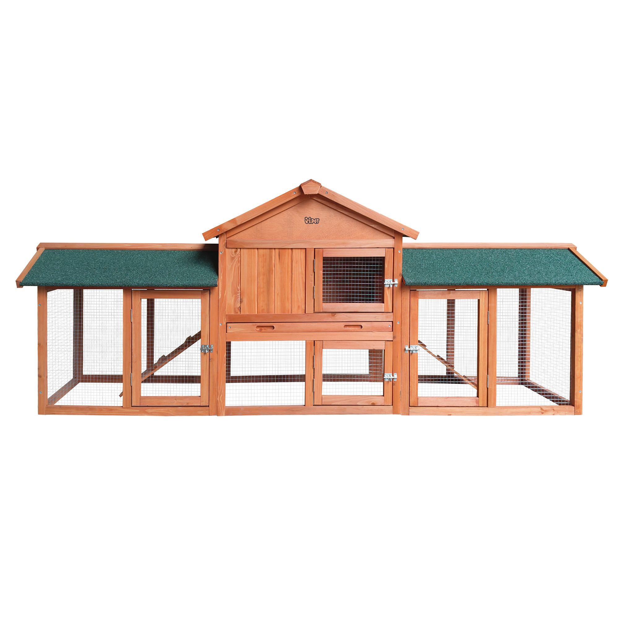 i.Pet Chicken Coop Rabbit Hutch 220cm x 44cm x 84cm Large Chicken Coop Run Wooden Outdoor Cage House โ image 4