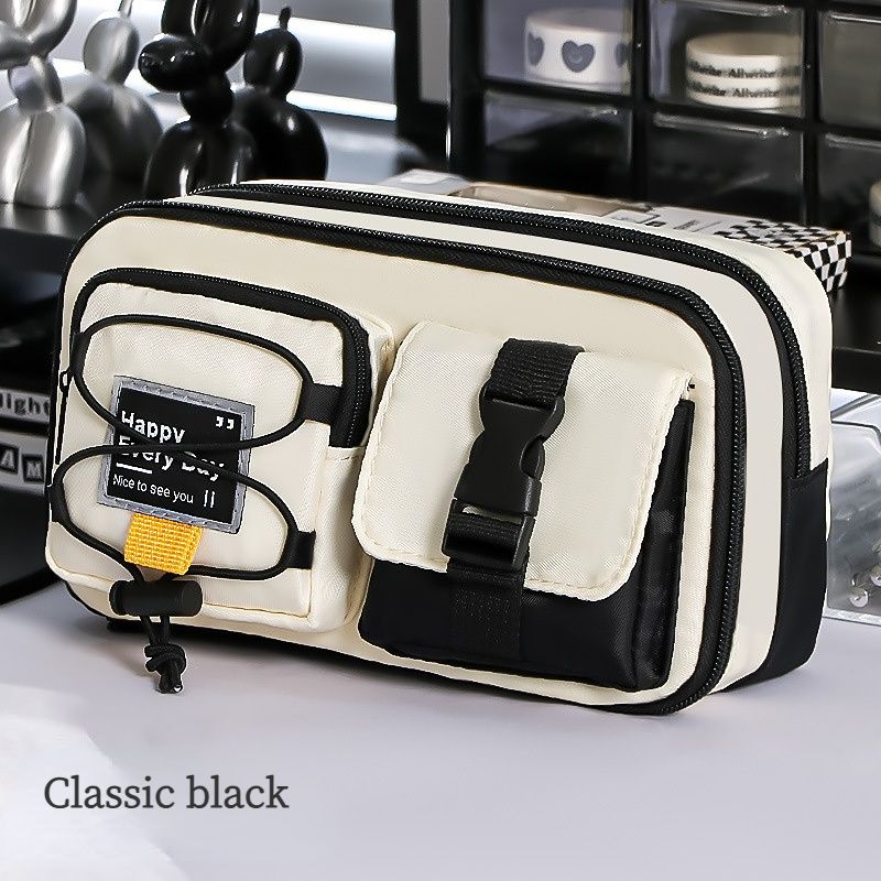 Tactical Style 9-Layer Large Capacity Pencil Case | Durable Woven Fabric, Flip-Top Wide Opening, Holds Hundreds of Pens, Desktop Storage Essential for Students