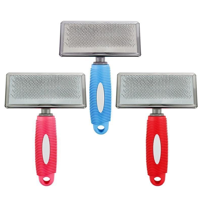 M Size Hair Shedding Grooming Trimmer Comb Brush Slicker Undercoat Rake for Dog Cat - Red — image 3