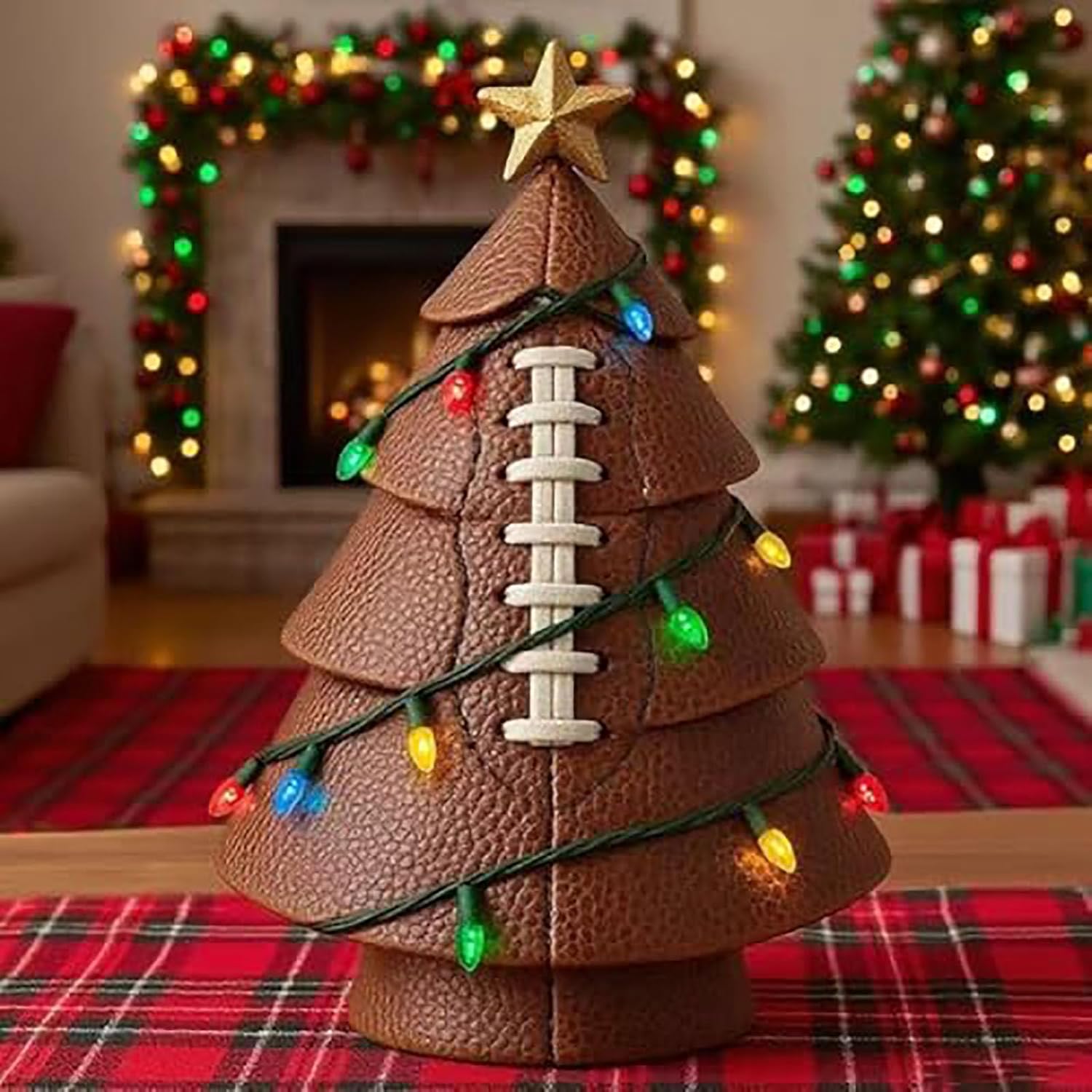Christmas tree decoration with football theme - Fun football decoration - Mixed set of Christmas tree decorations with gold stars - Christmas decoration for โ image 3