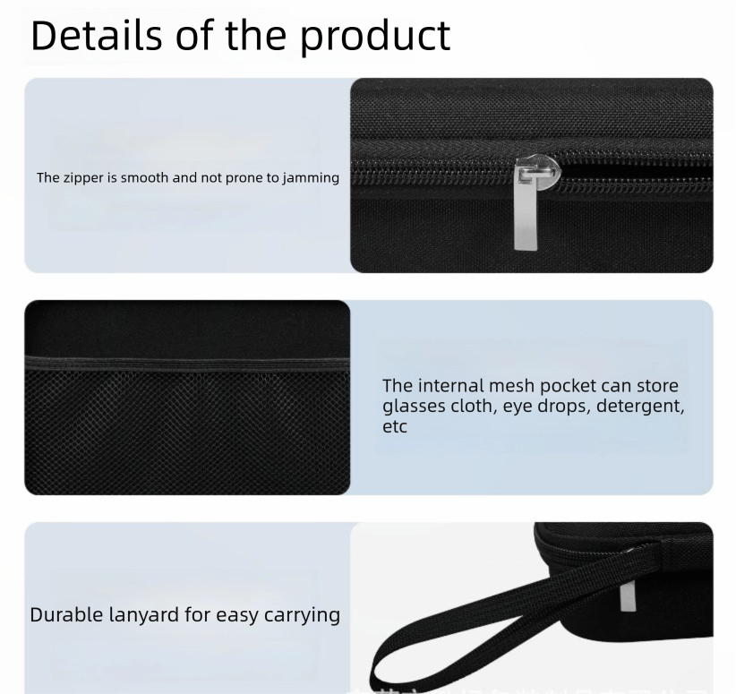 Portable 8-Slot Sunglasses Organiser Case Hard Shell EVA Storage Box Large Capacity Display Holder with Handle Black โ image 2