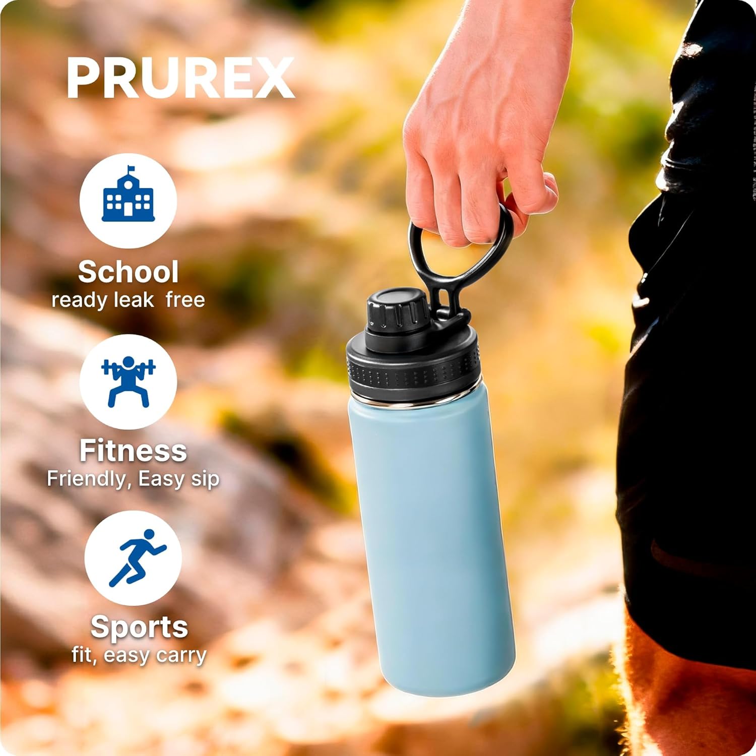 Spout Replacement Lid for Hydrapeak Wide Mouth14 26 32 40 50 Oz Bottles, Chug Lid with Ergonomic Handle, BPA - Free — image 2