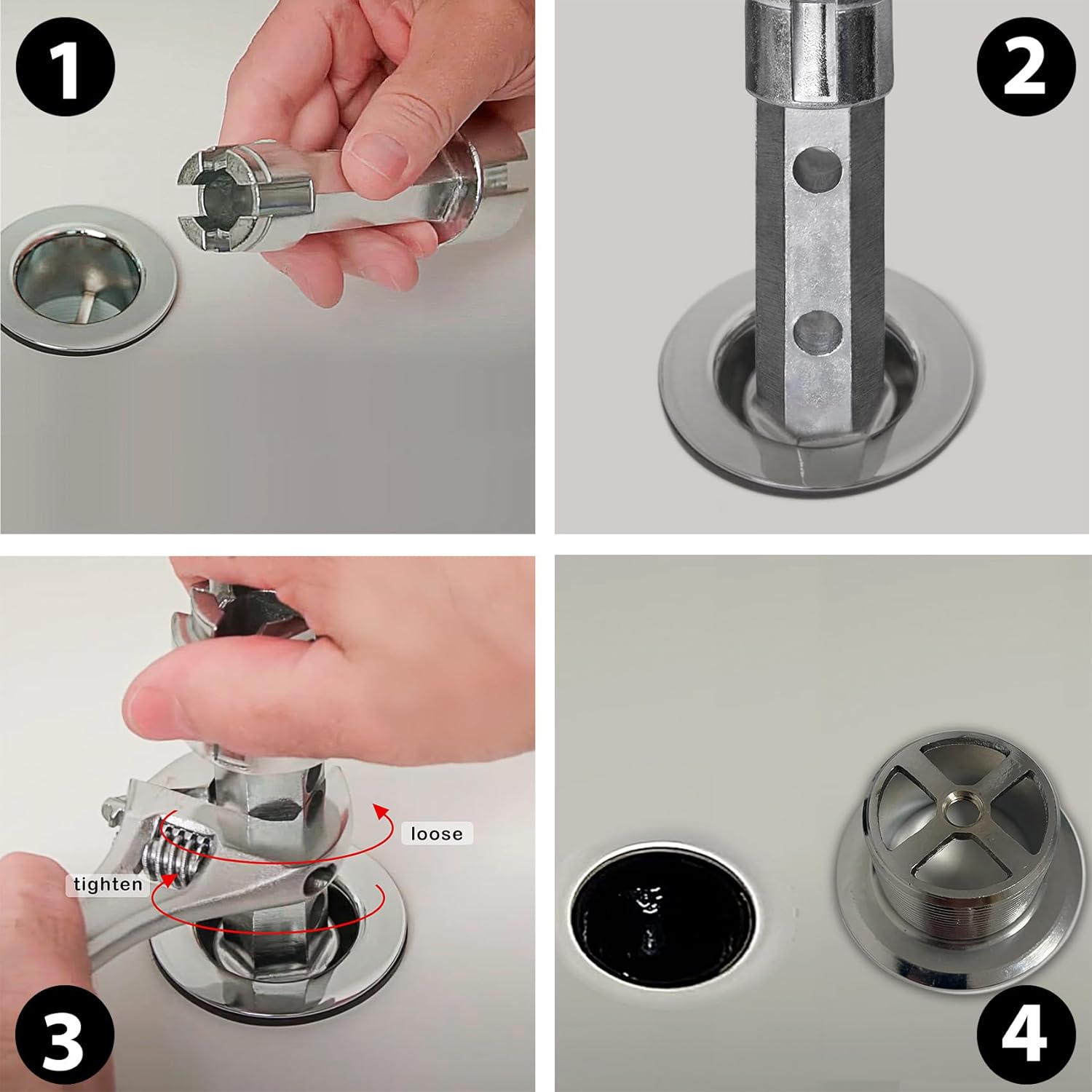 Tub Drain Remover Wrench Removal Tool Dual Ended Dumbell for Bath Drains Heavy Duty Aluminum — image 5