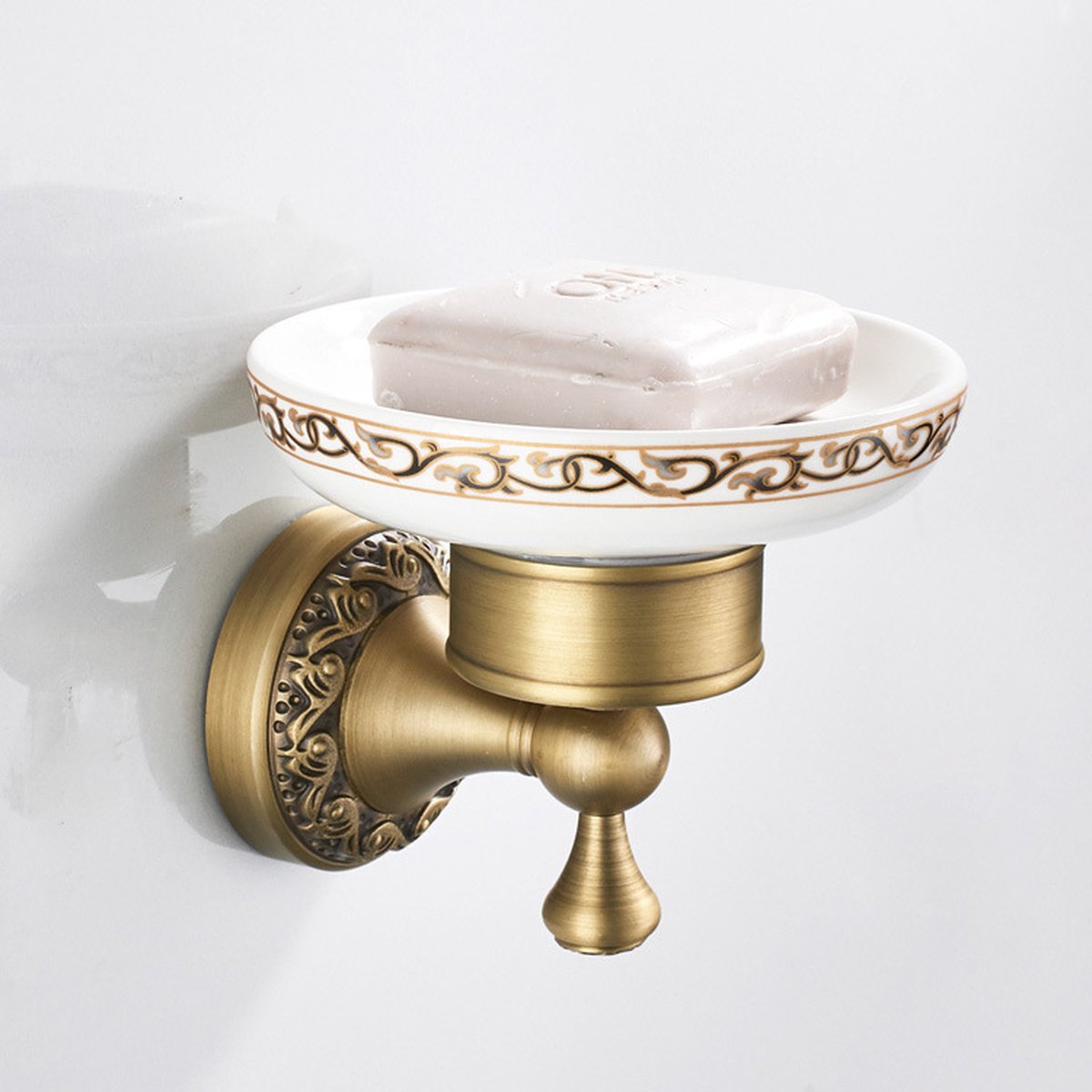 Soap dish - Soap holder - Antique soap dish - Brass ceramic - Wall mounted - Hanging soap dish for shower - Shower/bathroom holder — image 5