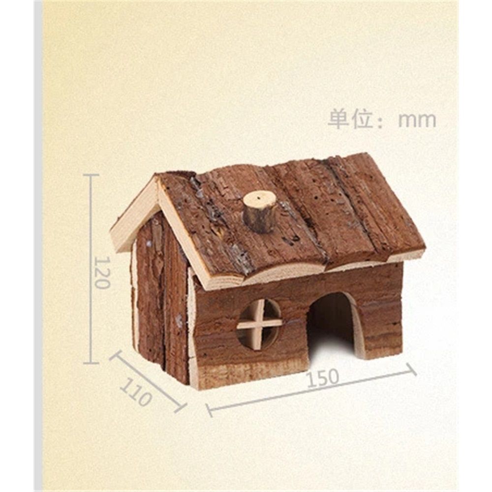 Hamster Wooden Hideout House Natural Pet Rats Climbing Play Hut Hideaway Room for Dwarf Hamster, Mouse, Rat,Gerbil and Other Pet Small Animals(15*11*12cm) — image 5