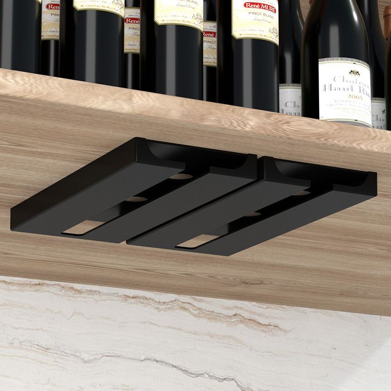 2pcs Wine Glass Holder Under Shelf or Cabinet Punch-free Wine Glass Rack Plastic Stemware Rack Glassware Drying Storage Hanger for Kitchen — image 2