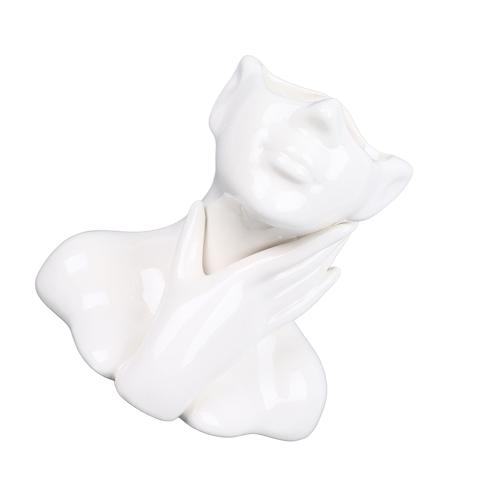 Female Face Vase Nordic Style Elegant Flower Vase Smoothly Ceramic Flower Vase Decoration for Living Room Garden — image 5