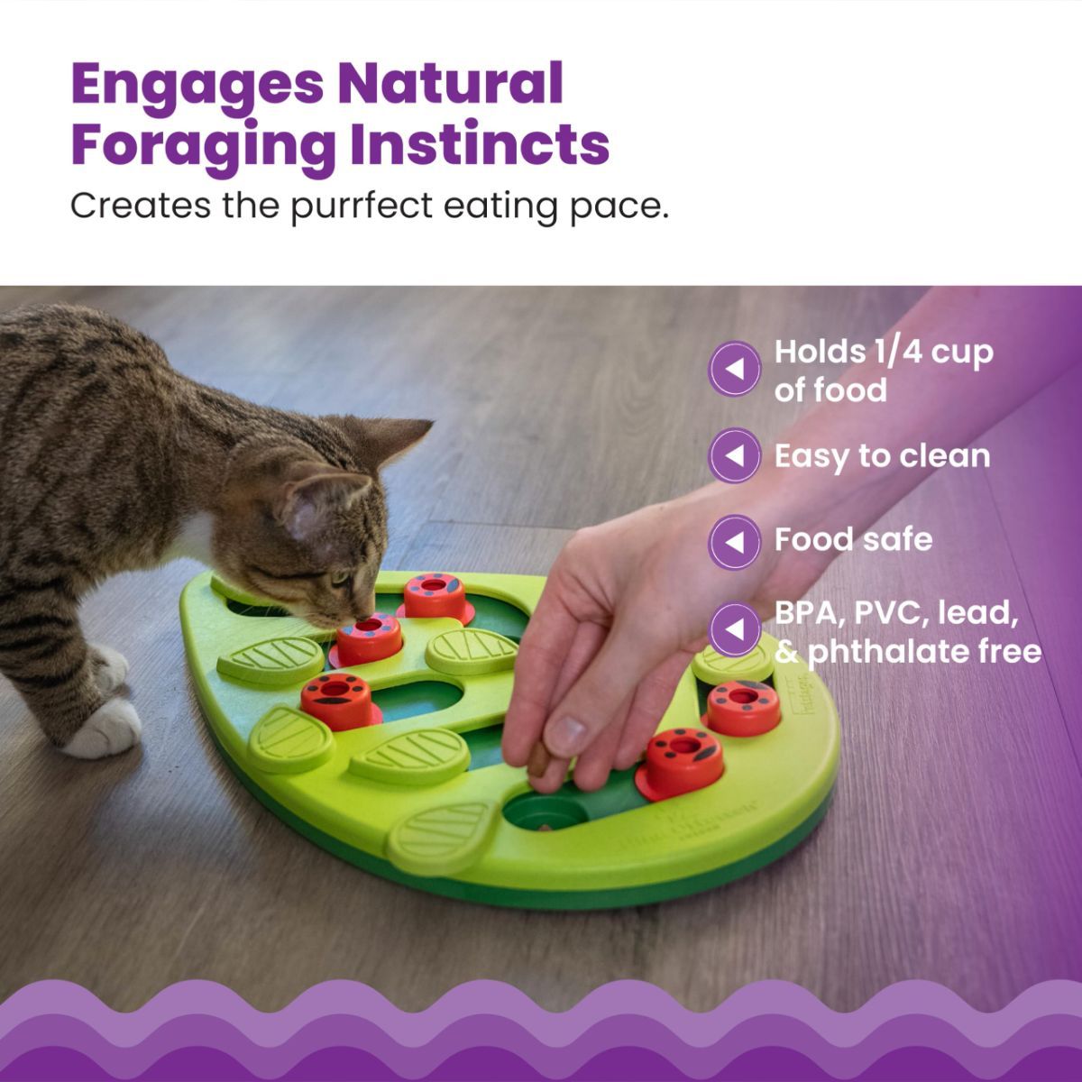 Cat Puzzle Feeder Indoor Cat Toy Interactive Treat Game Slow-Feeding Cat Toy โ image 4