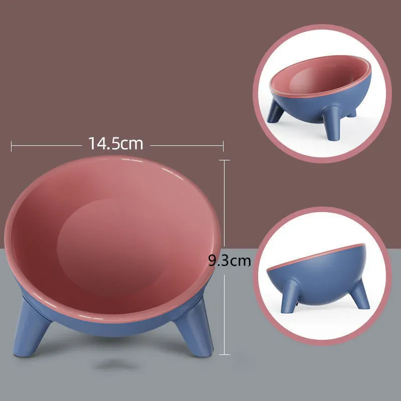 Cat and Dog Non-Breakable Bowl With Stand, Durable, Heat Resistant - Rose red