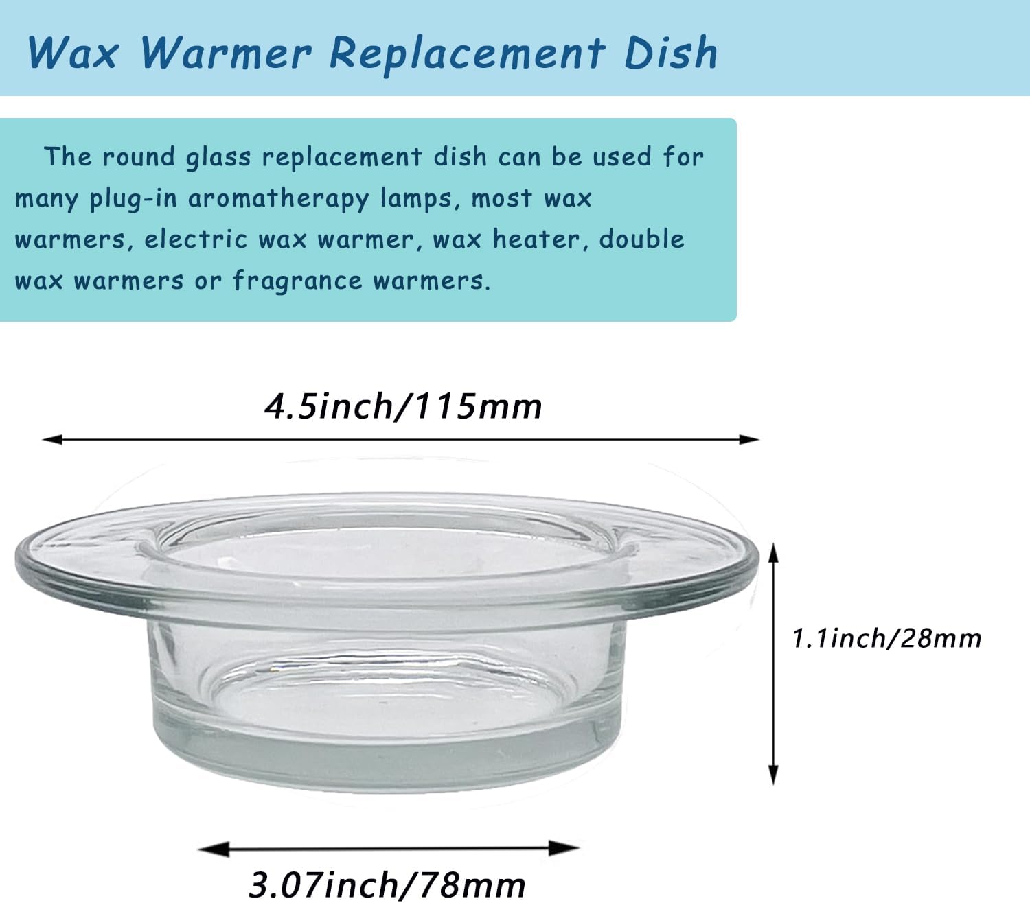 2Pcs Replacement Wax Warmer Dish for Electric Oil Aromatherapy Burner/Warmer, 4.5Inch Wax Melter Wax Warmer Replacement Dish Lamp Wax Tart Oil Warmer — image 2