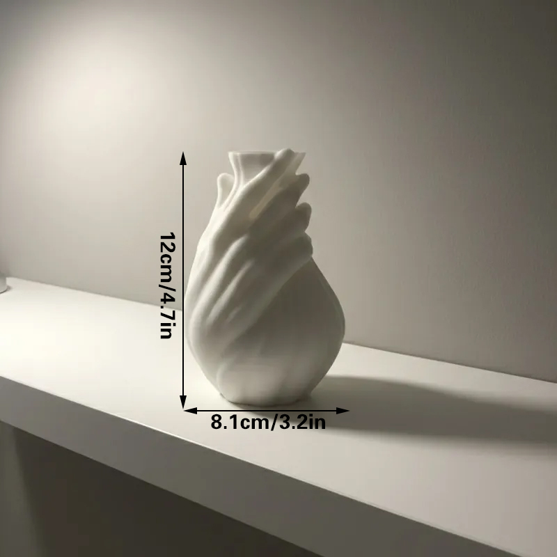 A Gentle Embrace from 3D Printing - White Vase โ image 3