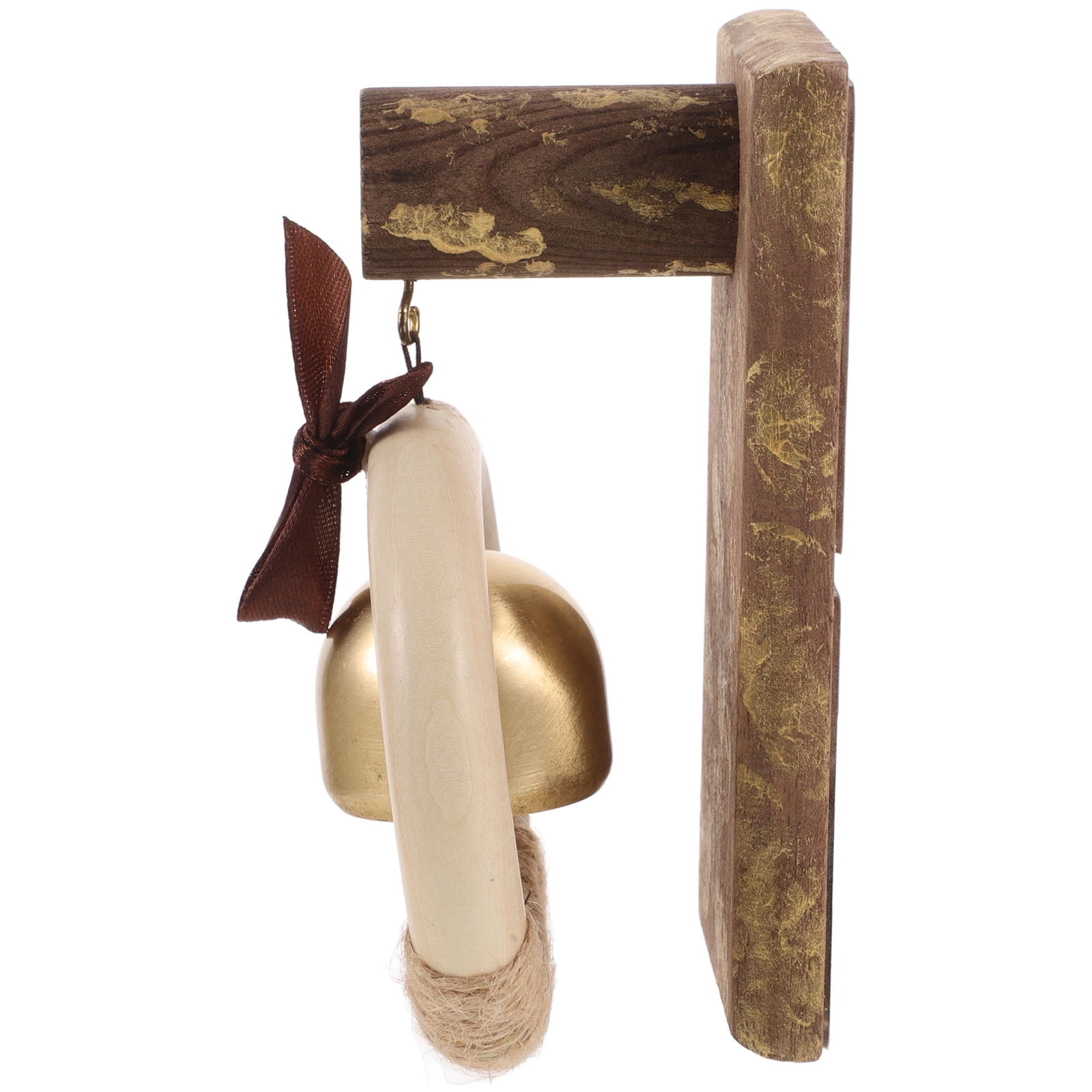Wooden Brass Doorbell Shopkeeper Bell for Door Opening Entrance Wood Doorbell Wind Chime Office Ornament โ image 4