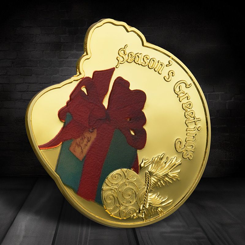 Coin Collection Commemorative Coin The American Christmas Color Bell Lifetime Embossed Santa Claus Gift Gold Plated Memorial — image 3