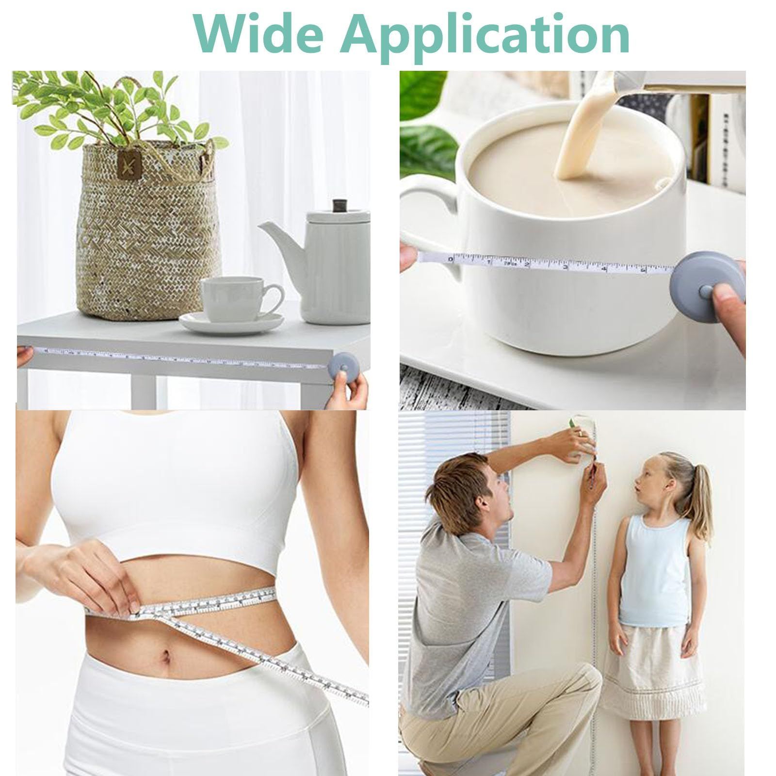 3 Packs Retractable Tape Measure Premium Sewing Tape Double Scale Vinyl Ruler for Weight Loss Medical Tailor Fabric Cloth โ image 4