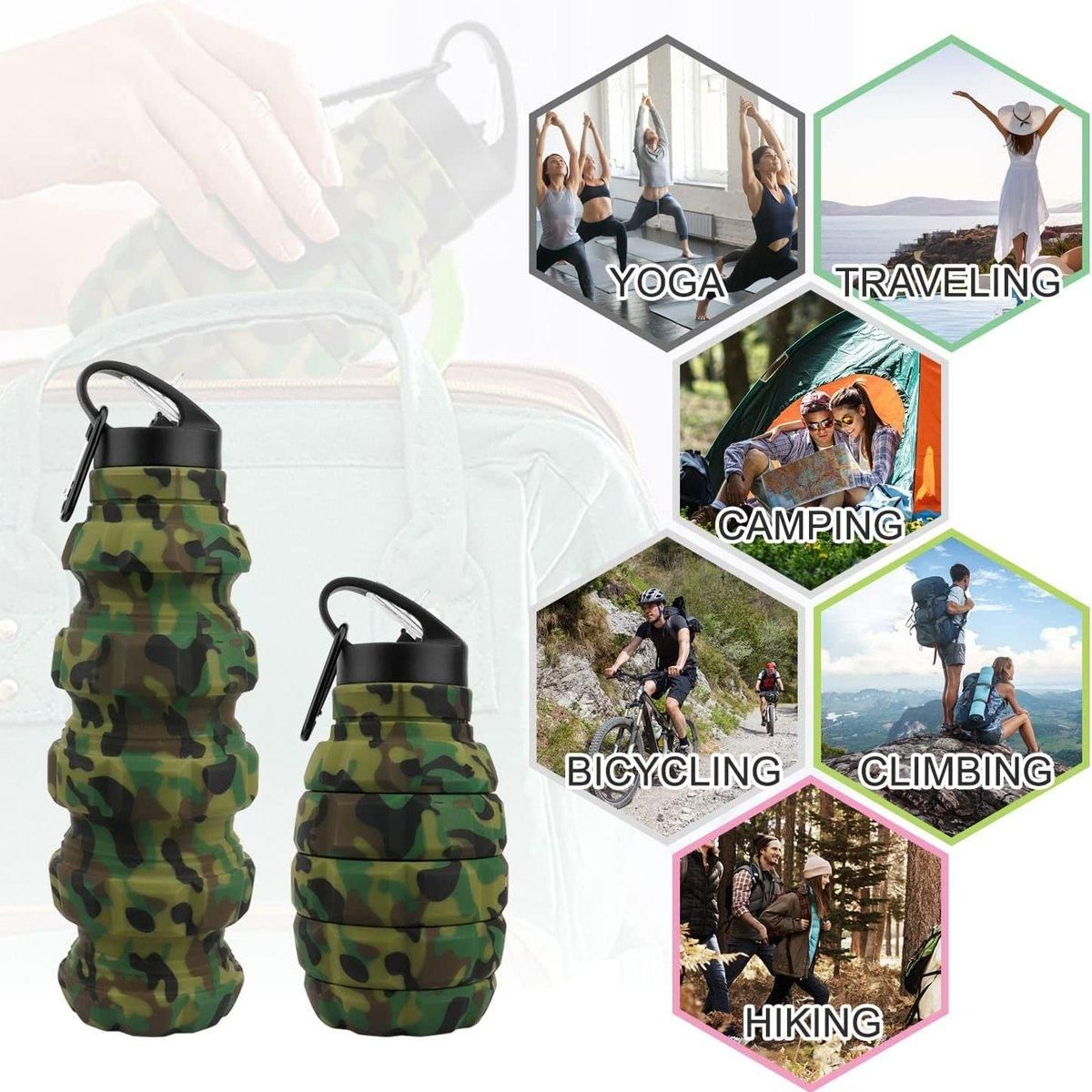 Plastic Grenade Water Bottle Silicone Riding Sports Kettle Retractable Folding Water Bottle — image 4