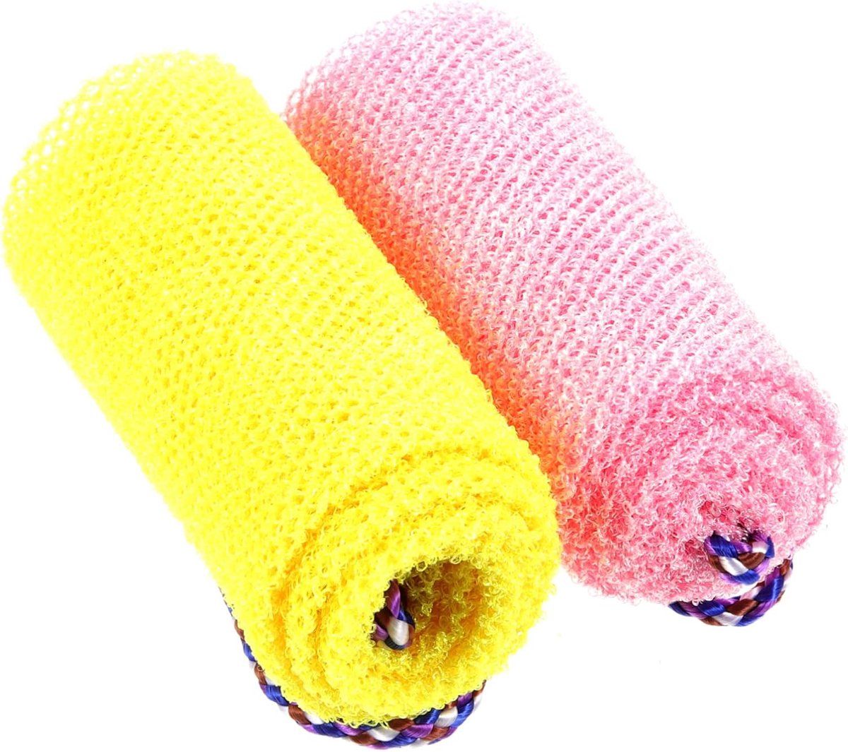 2 Pack African Net Sponges, Fast-Foaming Exfoliating Bath Sponges for Showering and Body Cleansing, 75 × 14 × 0.5 cm