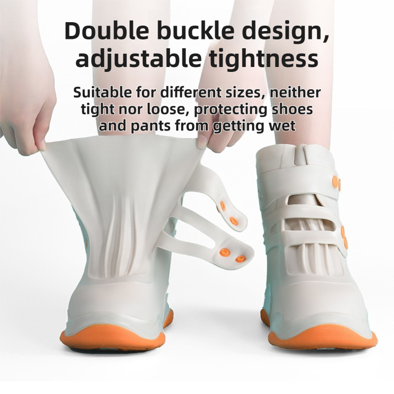 Thickened Waterproof Silicone Rain Shoe Covers and USB Powered Telescopic 3-Setting Timer Shoe Dryer Set for Rainy Season Commuting Camping Hiking Use — image 5