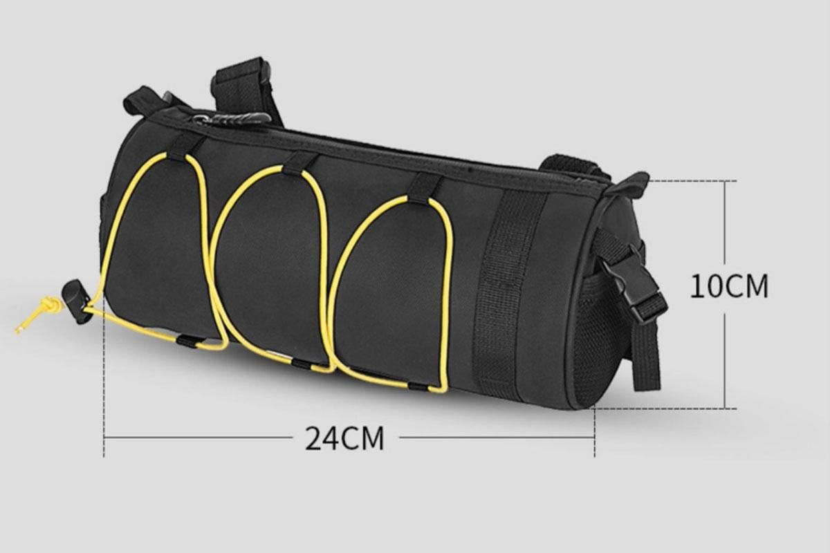 Bike Handlebar Bag Front Bike Bags Handlebar Storage Pouch Pack with Shoulder Strap - Yellow — image 5