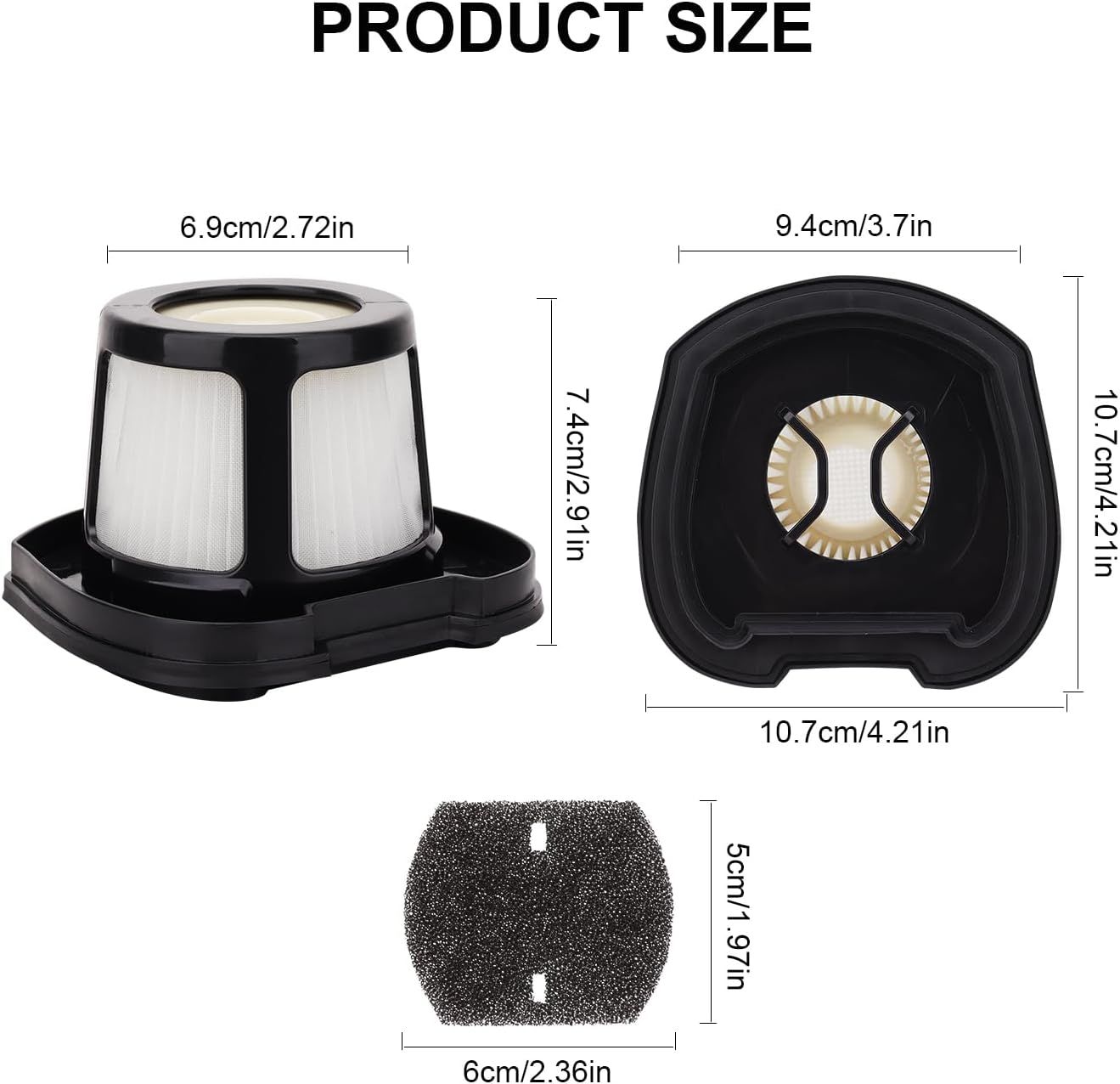 Hepa ilter Replacement Compatible with Bissell Pet Hair Eraser Hand Vacuum 2390A, 2284W, 2390, 2579, 2389, Part # 1614212 1614203 1614204-4 Mesh ilters and 6 โ image 2