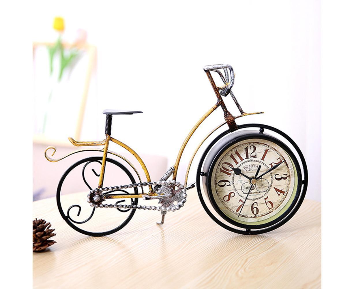 Retro Vintage Silent Iron Bike Bicycle Clock Home Office Living Room Table Decor - Yellow โ image 5