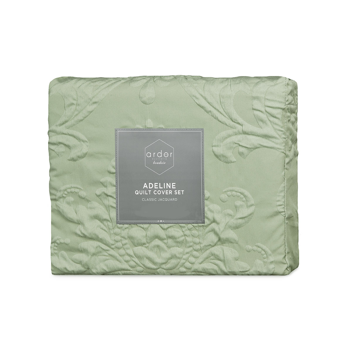 Ardor Adeline Sage Jacquard Damask Quilt Cover Set Queen — image 5
