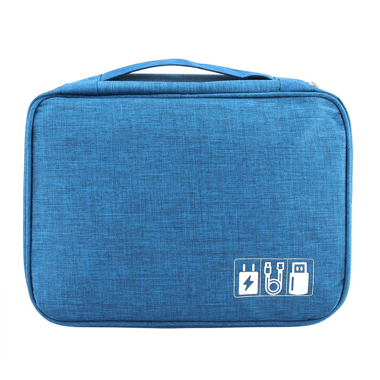 Portable Storage Bag for USB Cable Power Bank Headphone Digital Garget Organizer(Blue) โ image 5