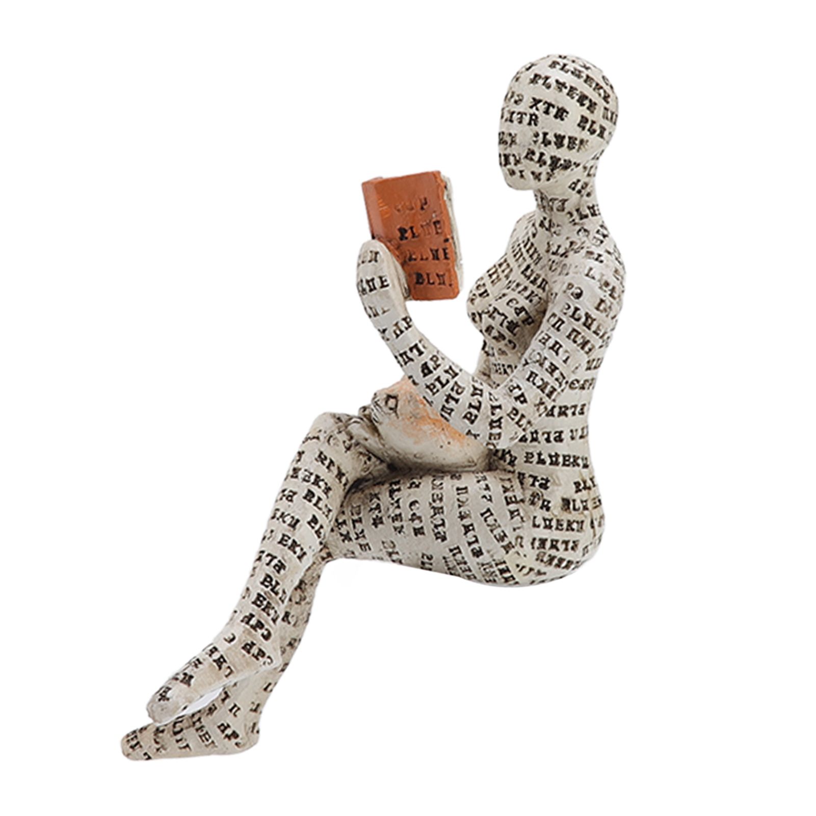 Resin Reading Woman Figurine Innovative Lady Reading Pulp Molding Bookshelf Ornaments for Home Decoration B โ image 5