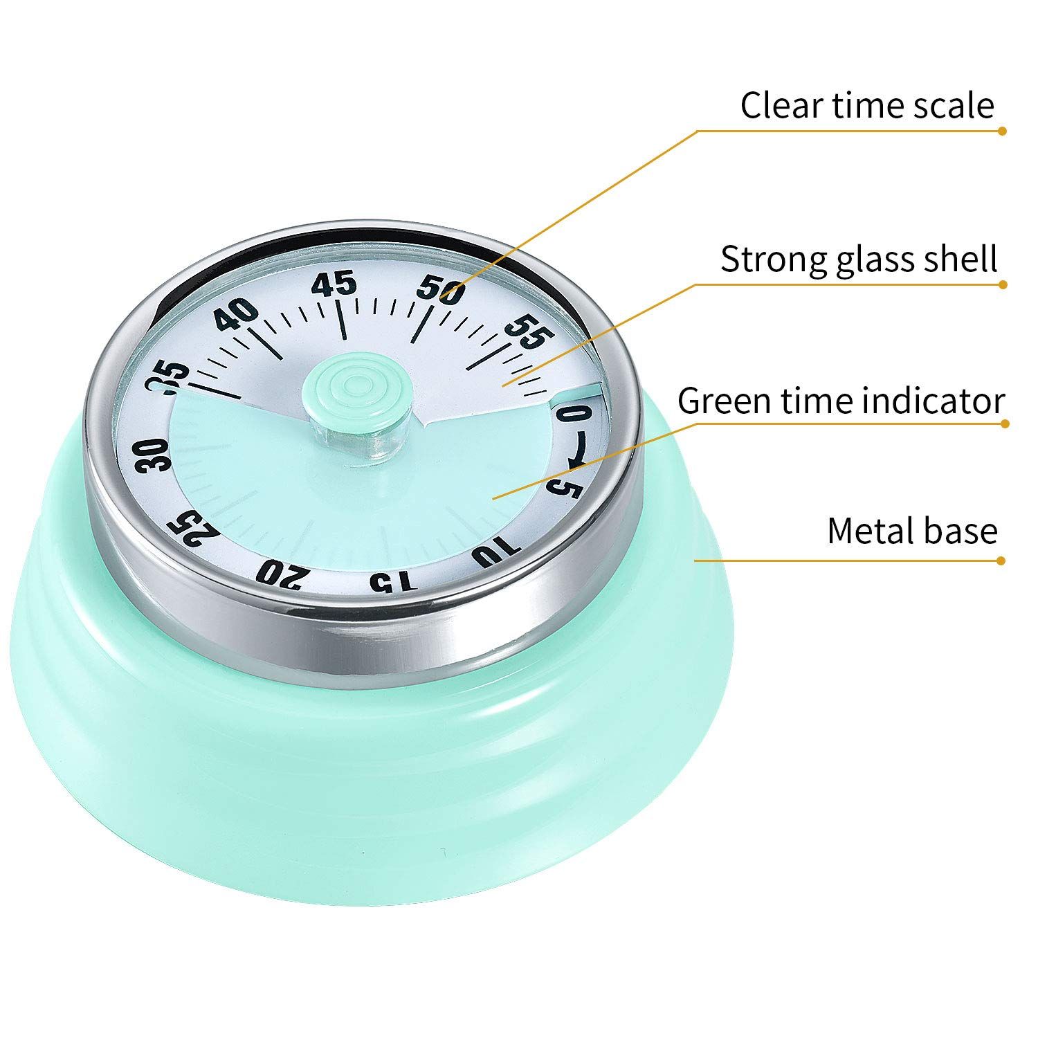 Kitchen Timer, Kitchen Countdown Cooking Timer Reminder, No Battery Required Magnetic Mechanical Timer Time Management Timer — image 3