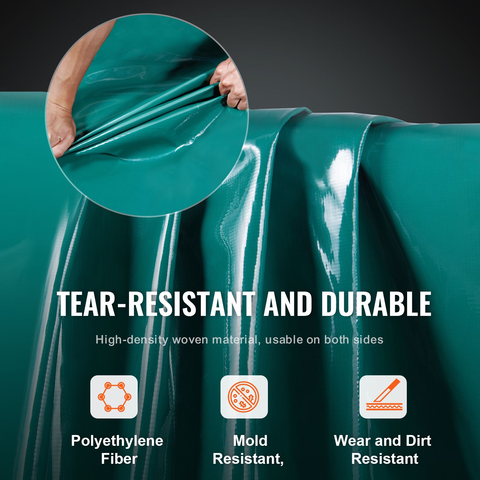 PVC Waterproof Tarp, 16.5 x 29.5 ft Heavy Duty PVC Tarpaulin, Tear-Proof and Weather-Proof, with Grommets and Reinforced Edges for Canopy Boat RV Tent Shelter โ image 4