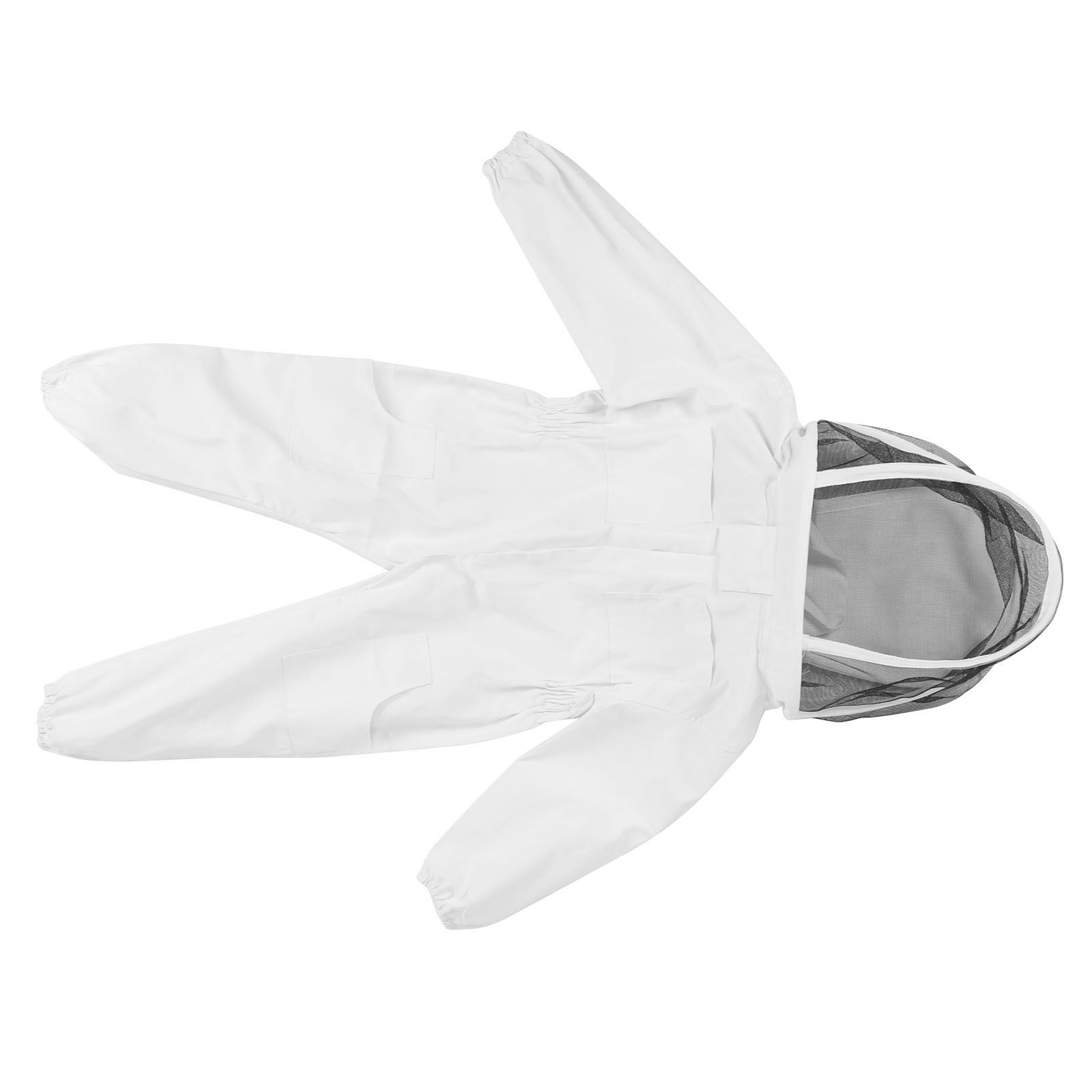 One Piece Beekeeping Suit with Veil Hood Children kids Beekeeping Protective Clothes(White M) — image 5
