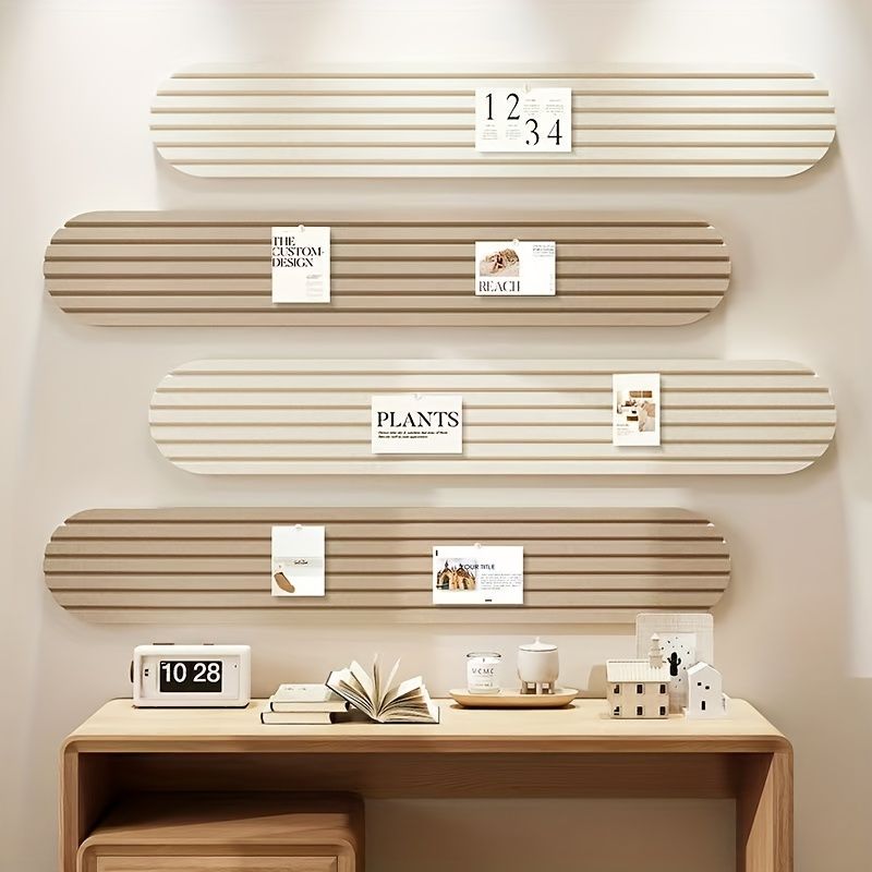 4pcs Self-Adhesive Felt Board Wall Stickers for Bedroom, Office & Home Decor, Soft Bulletin Boards That Won't Damage Walls Orange+Camel with Tape & Thumbtacks — image 2