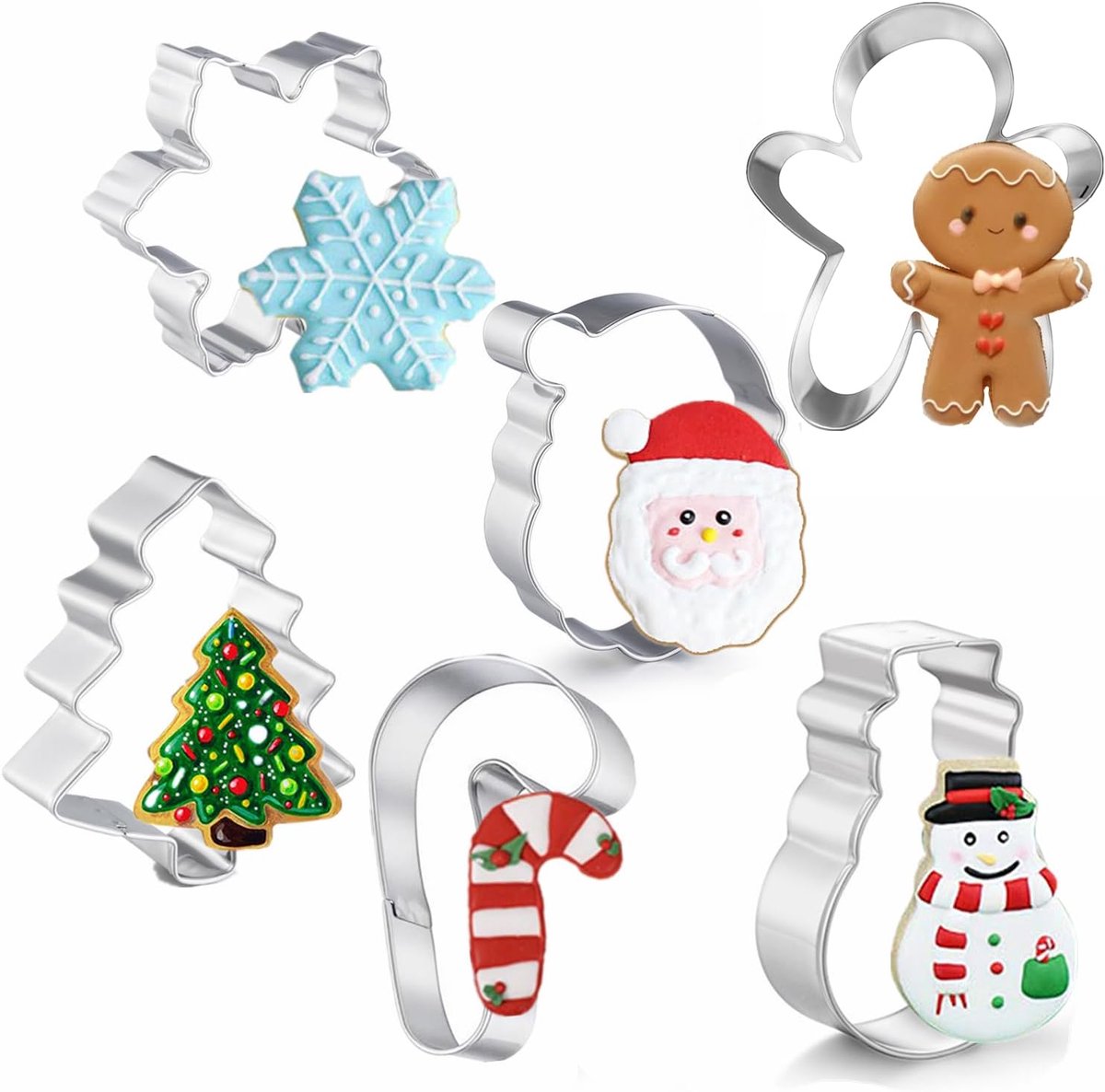 Cookie Cutters - Cookie Molds - 6 Molds for Cookies - Christmas Cookie Cutters - For Gingerbread and Cookies During the Holidays